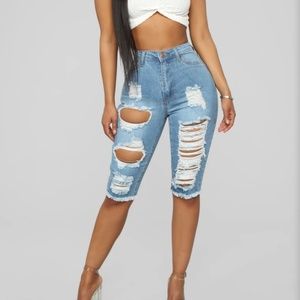 NWOT Fashion Nova Lost At Sea Shorts in Light Blue